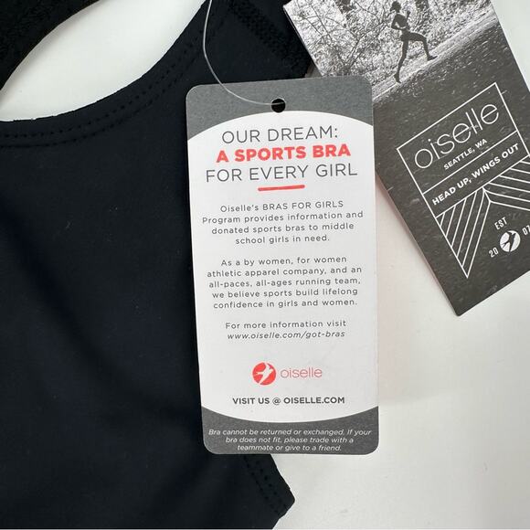 Oiselle Get Sporty Bra in black Size XS - Picture 3 of 7